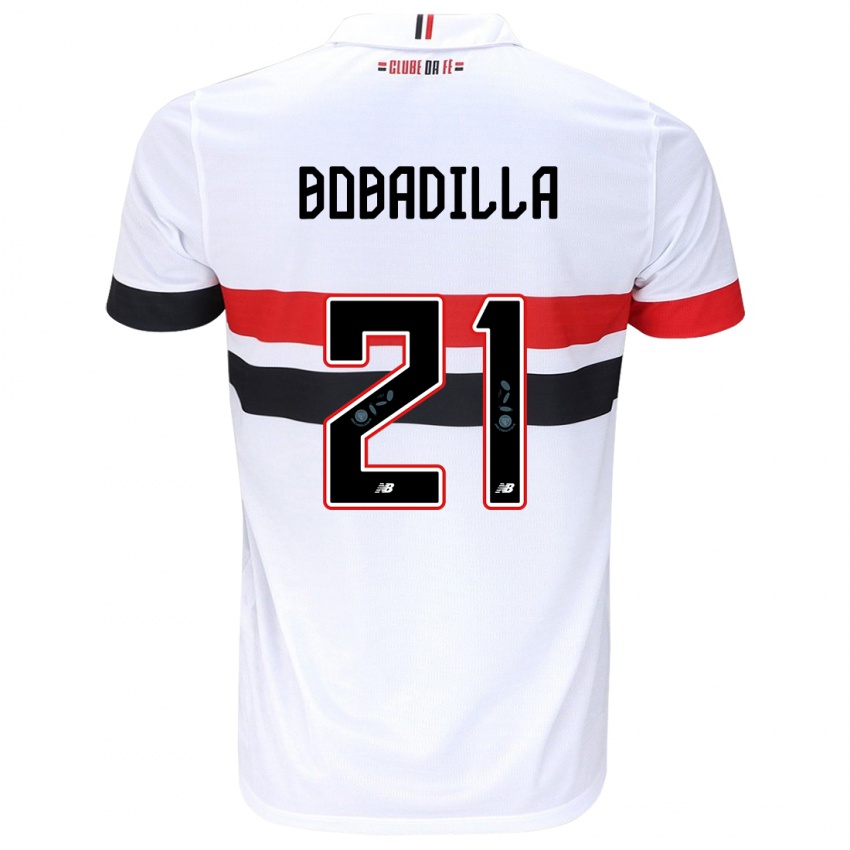 Børn Damián Bobadilla #21 Hvid Rød Sort Hjemmebane Spillertrøjer 2024/25 Trøje T-Shirt