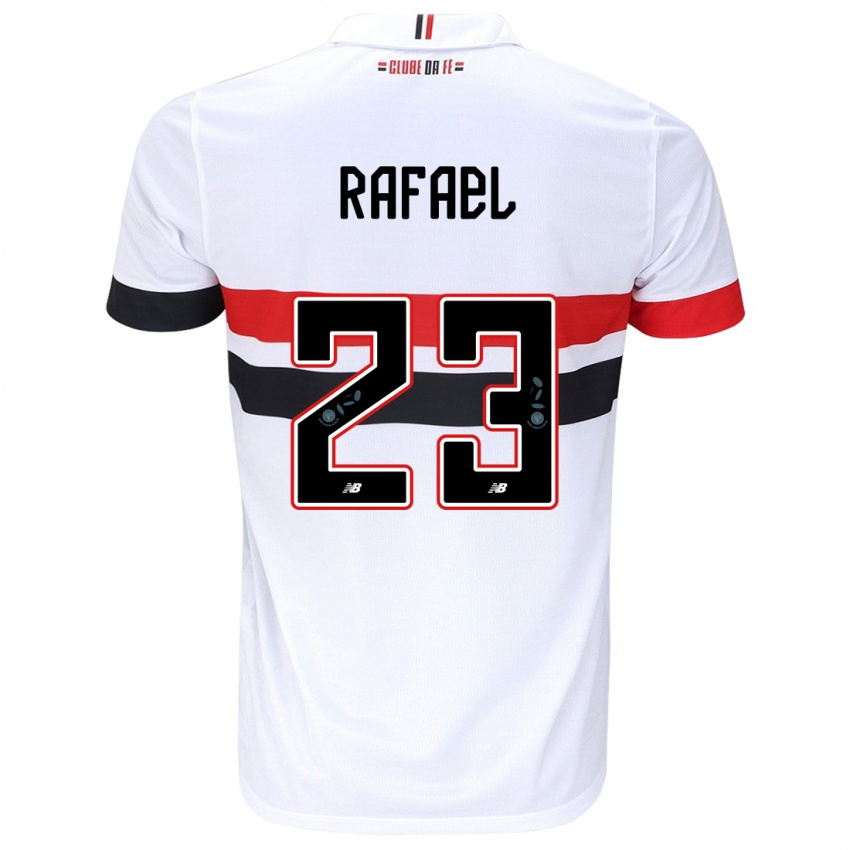 Børn Rafael #23 Hvid Rød Sort Hjemmebane Spillertrøjer 2024/25 Trøje T-Shirt