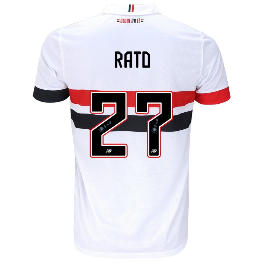 Børn Wellington Rato #27 Hvid Rød Sort Hjemmebane Spillertrøjer 2024/25 Trøje T-Shirt