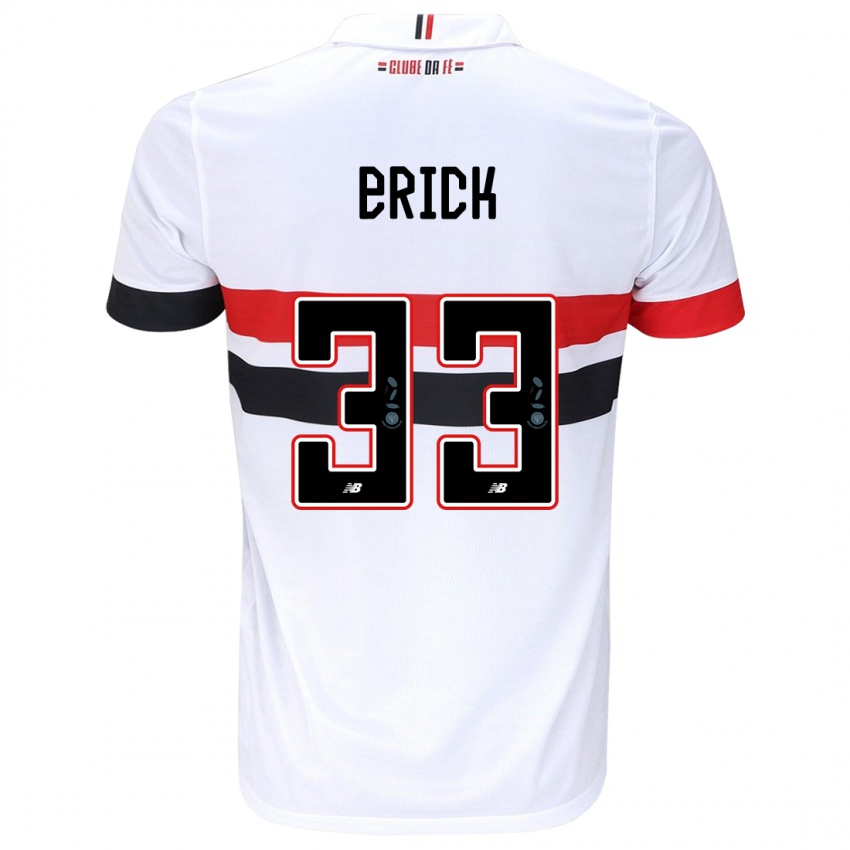 Børn Erick #33 Hvid Rød Sort Hjemmebane Spillertrøjer 2024/25 Trøje T-Shirt