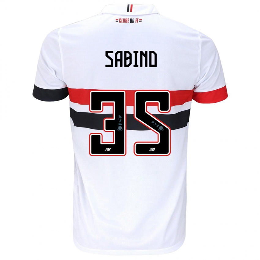 Børn Sabino #35 Hvid Rød Sort Hjemmebane Spillertrøjer 2024/25 Trøje T-Shirt