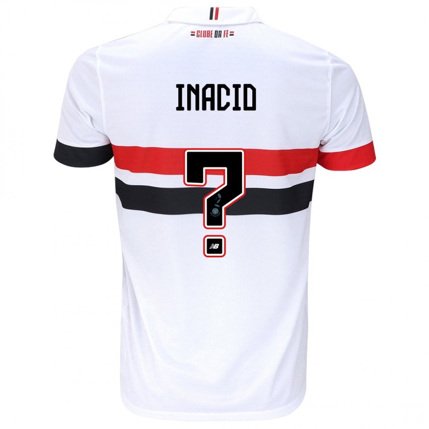 Børn Lucas Inácio #0 Hvid Rød Sort Hjemmebane Spillertrøjer 2024/25 Trøje T-Shirt