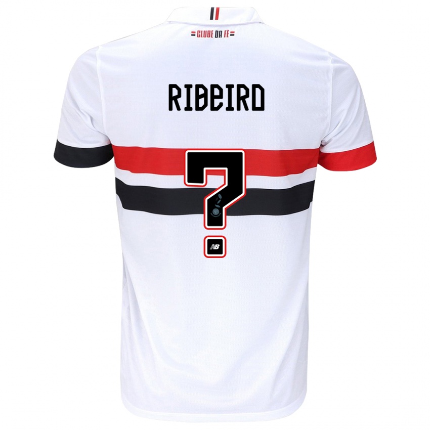 Børn Thiago Ribeiro #0 Hvid Rød Sort Hjemmebane Spillertrøjer 2024/25 Trøje T-Shirt