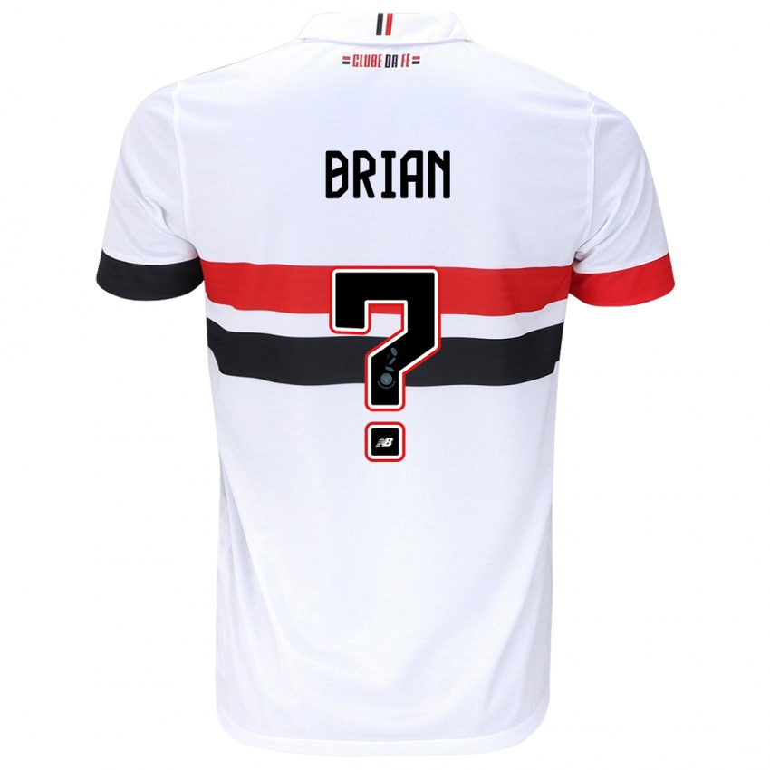 Børn Brian #0 Hvid Rød Sort Hjemmebane Spillertrøjer 2024/25 Trøje T-Shirt