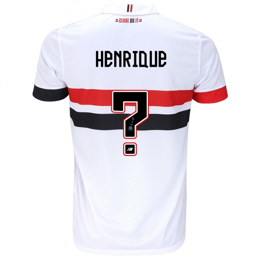 Børn Luiz Henrique #0 Hvid Rød Sort Hjemmebane Spillertrøjer 2024/25 Trøje T-Shirt