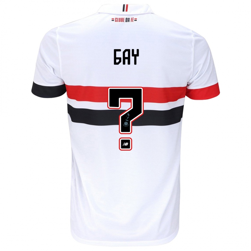 Børn Ganael Gay #0 Hvid Rød Sort Hjemmebane Spillertrøjer 2024/25 Trøje T-Shirt