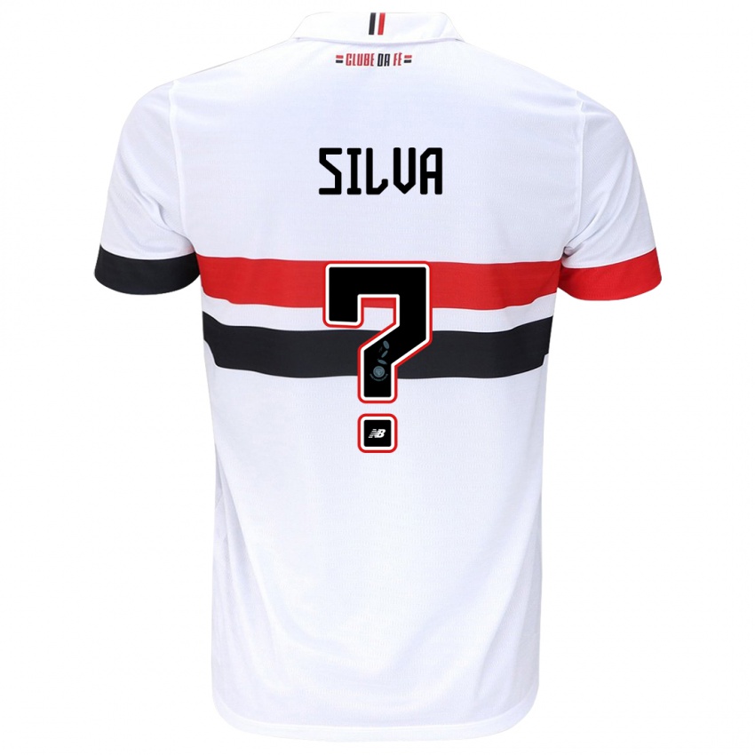 Børn Mateus Silva #0 Hvid Rød Sort Hjemmebane Spillertrøjer 2024/25 Trøje T-Shirt