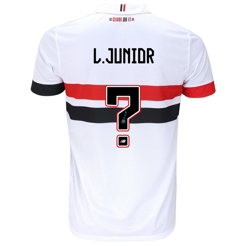 Børn Luciano Junior #0 Hvid Rød Sort Hjemmebane Spillertrøjer 2024/25 Trøje T-Shirt