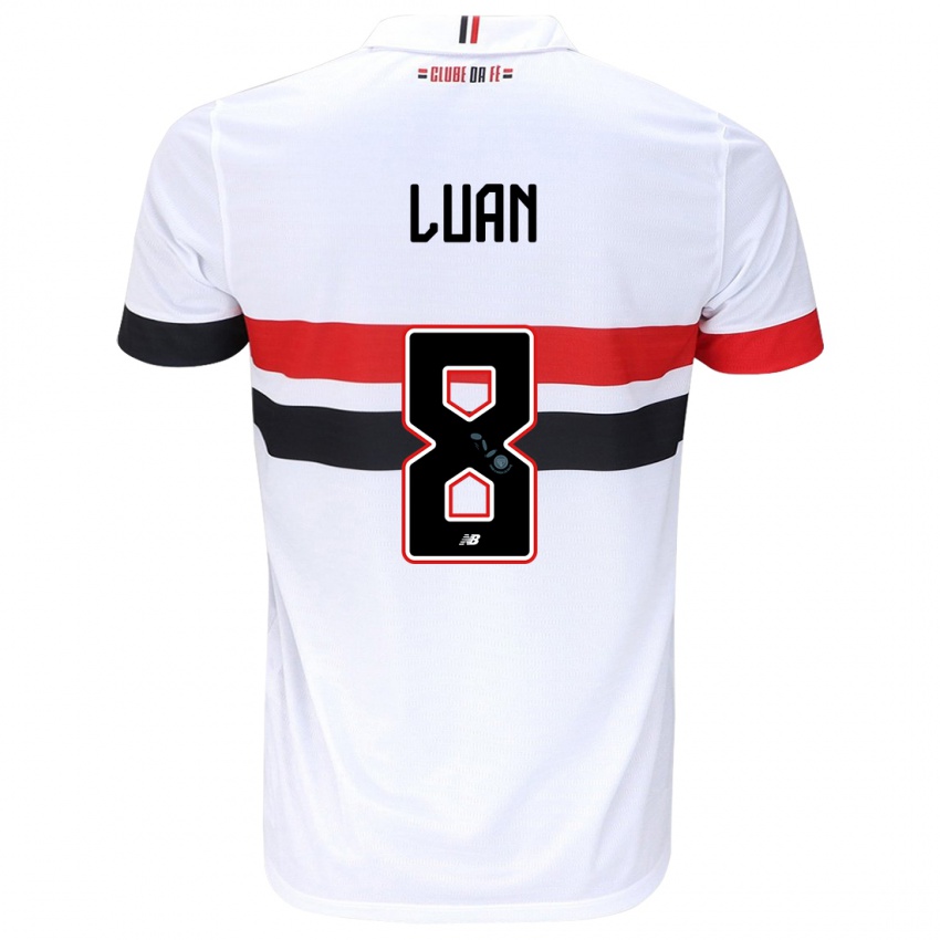 Børn Luan #8 Hvid Rød Sort Hjemmebane Spillertrøjer 2024/25 Trøje T-Shirt