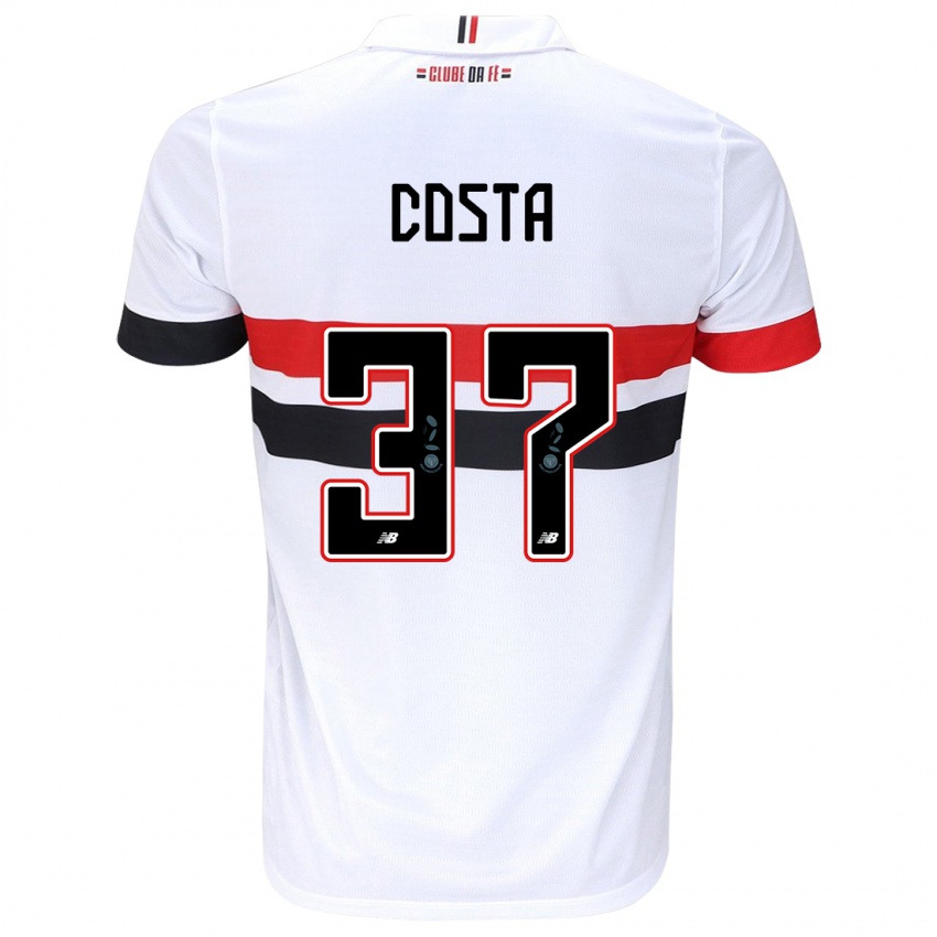 Børn Talles Costa #37 Hvid Rød Sort Hjemmebane Spillertrøjer 2024/25 Trøje T-Shirt