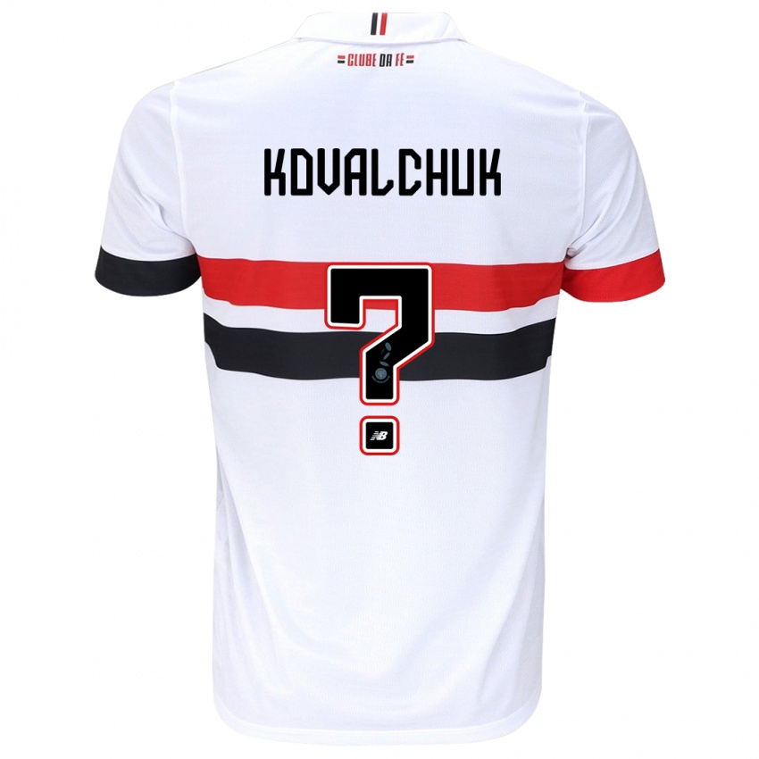 Børn Filipp Kovalchuk #0 Hvid Rød Sort Hjemmebane Spillertrøjer 2024/25 Trøje T-Shirt