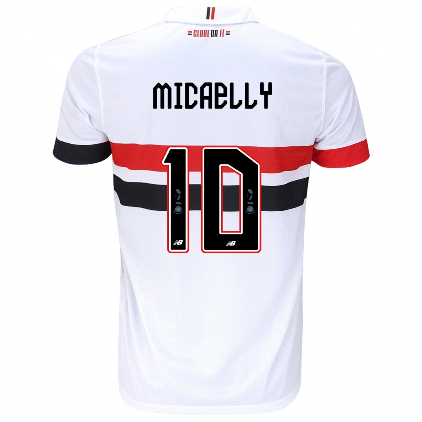 Børn Micaelly #10 Hvid Rød Sort Hjemmebane Spillertrøjer 2024/25 Trøje T-Shirt