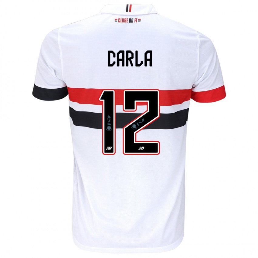 Børn Carla Maria Da Silva #12 Hvid Rød Sort Hjemmebane Spillertrøjer 2024/25 Trøje T-Shirt