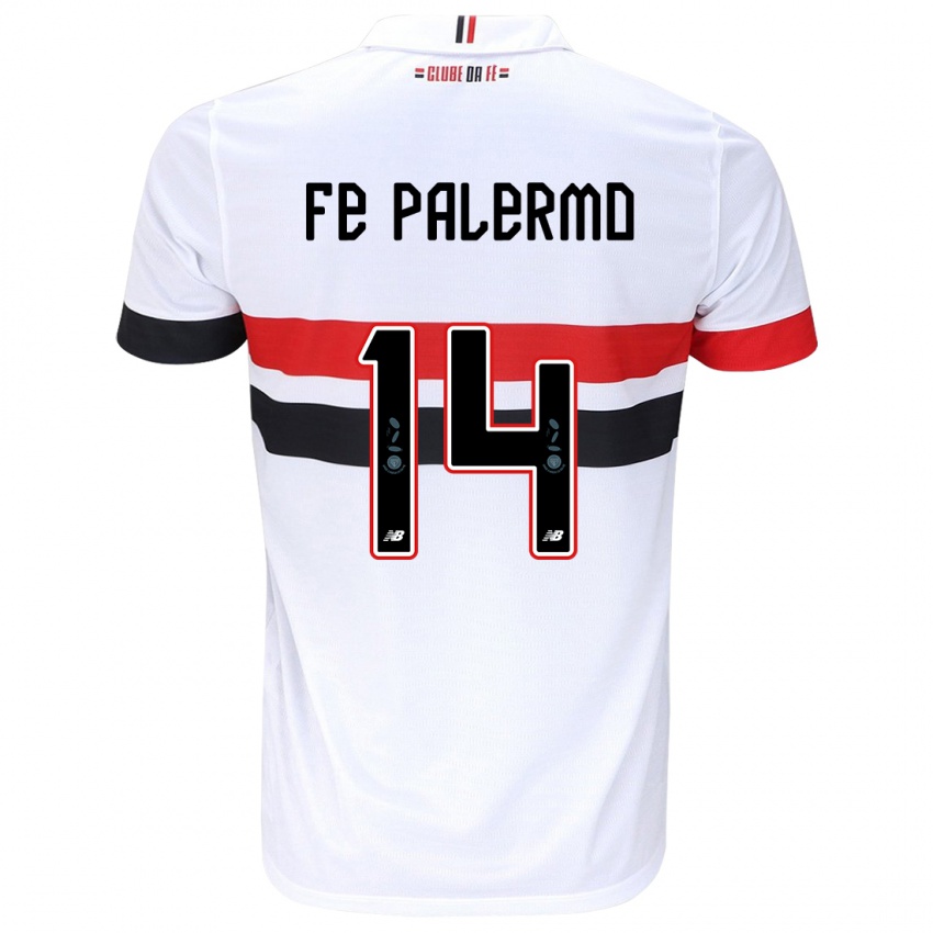 Børn Fe Palermo #14 Hvid Rød Sort Hjemmebane Spillertrøjer 2024/25 Trøje T-Shirt