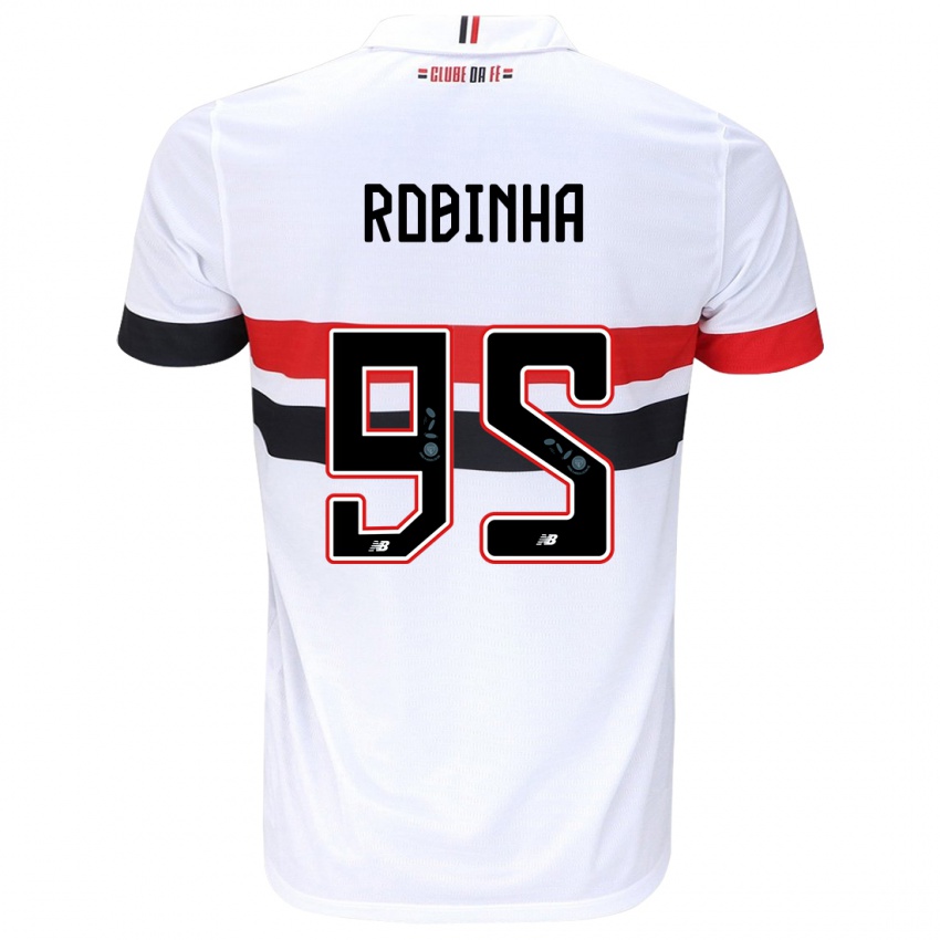 Børn Robinha #95 Hvid Rød Sort Hjemmebane Spillertrøjer 2024/25 Trøje T-Shirt