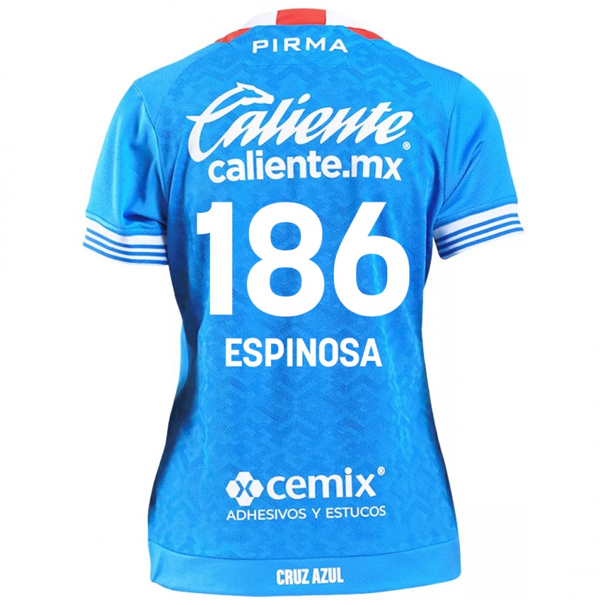 Børn Brandón Espinosa #186 Himmelblå Hjemmebane Spillertrøjer 2024/25 Trøje T-Shirt