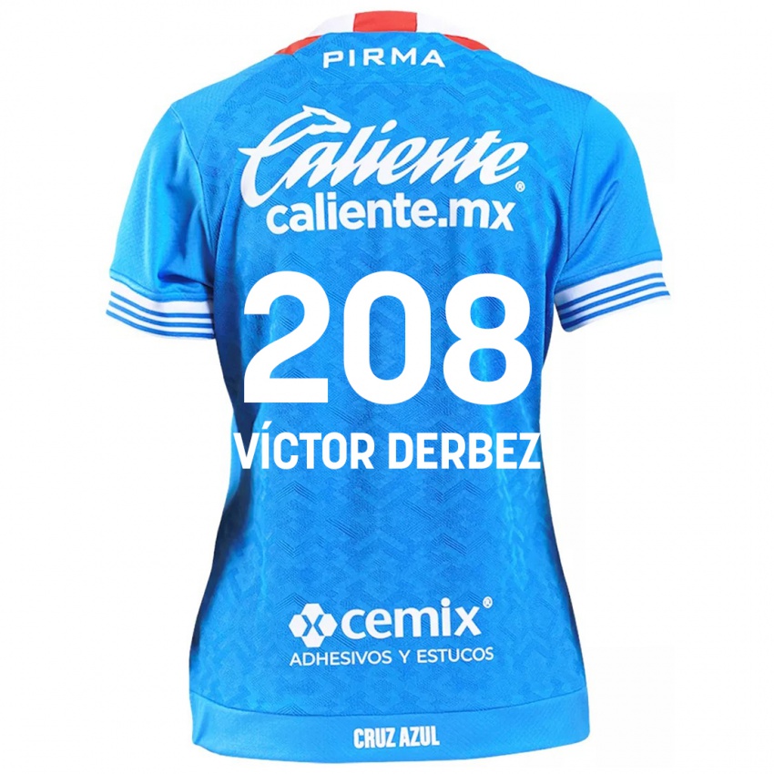 Børn Louis Víctor Derbez #208 Himmelblå Hjemmebane Spillertrøjer 2024/25 Trøje T-Shirt