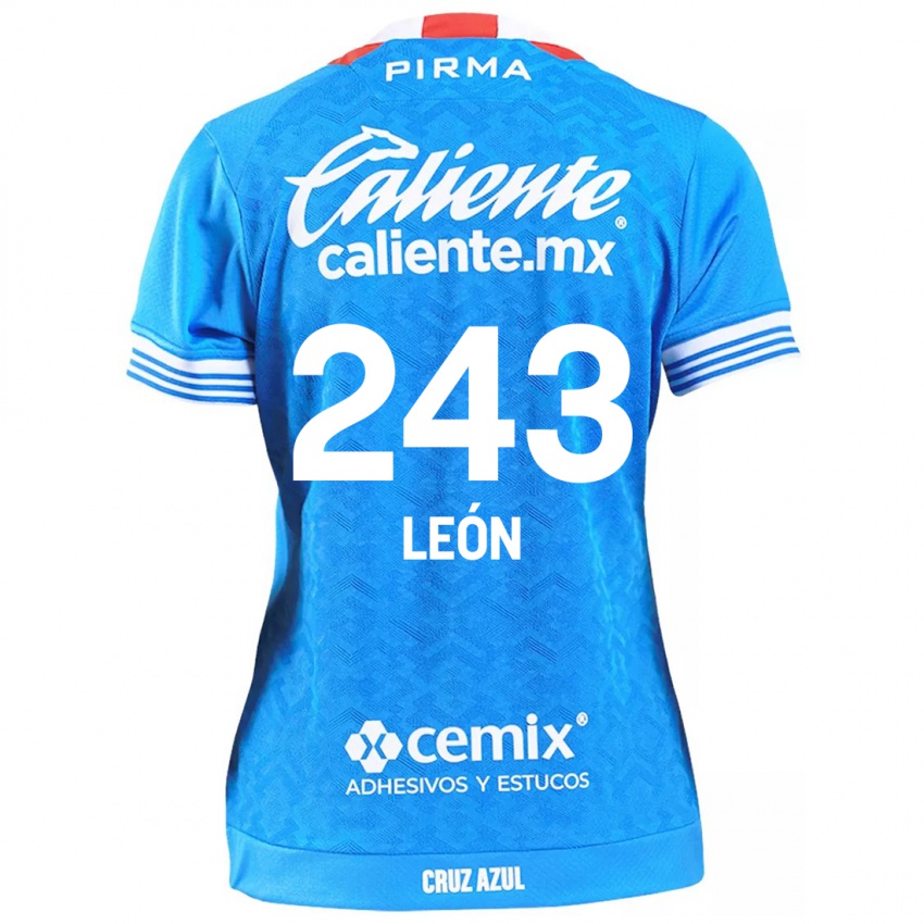 Børn Cristhian León #243 Himmelblå Hjemmebane Spillertrøjer 2024/25 Trøje T-Shirt