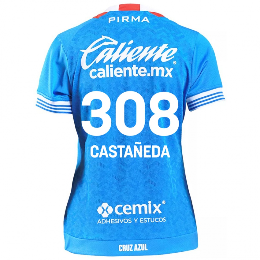 Børn Emiliano Castañeda #308 Himmelblå Hjemmebane Spillertrøjer 2024/25 Trøje T-Shirt