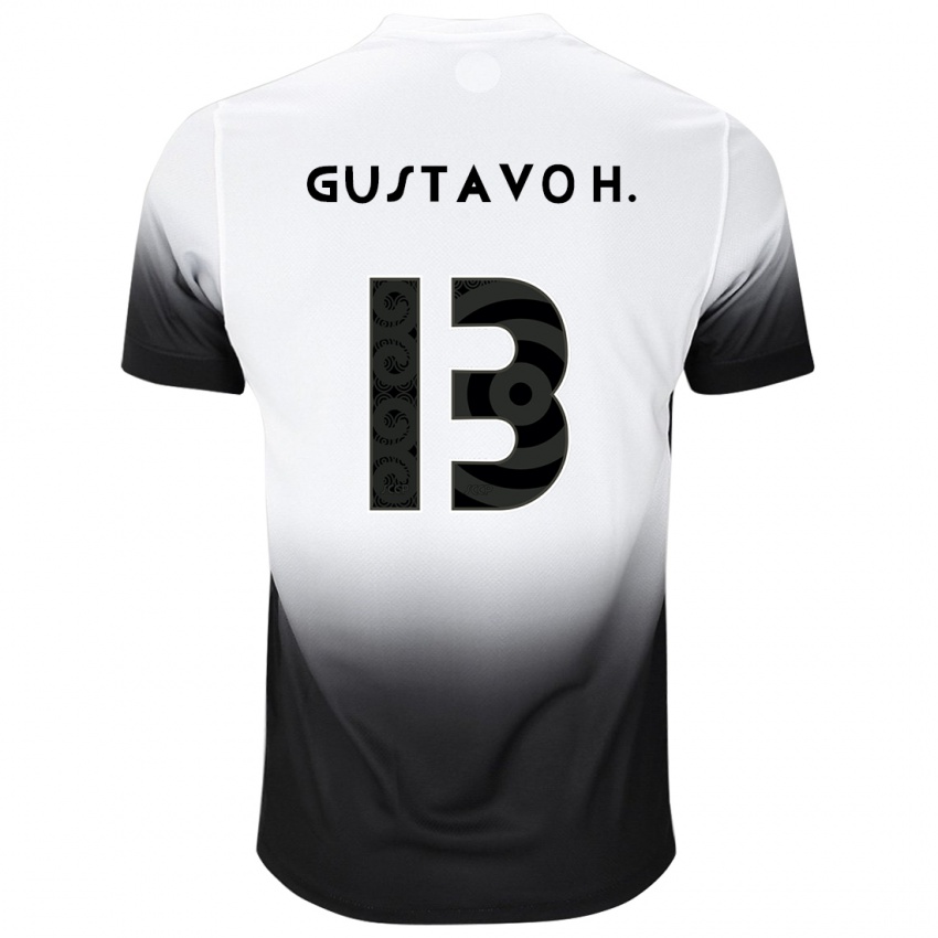 Børn Gustavo Henrique #13 Hvid Sort Hjemmebane Spillertrøjer 2024/25 Trøje T-Shirt