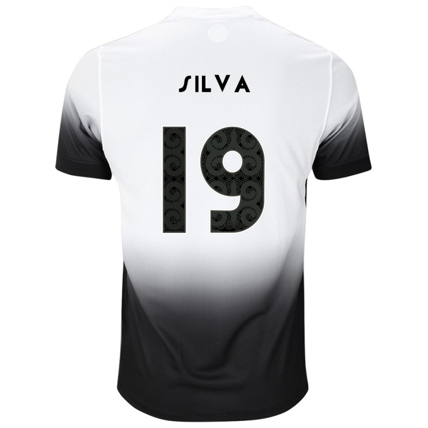 Børn Gustavo Silva #19 Hvid Sort Hjemmebane Spillertrøjer 2024/25 Trøje T-Shirt