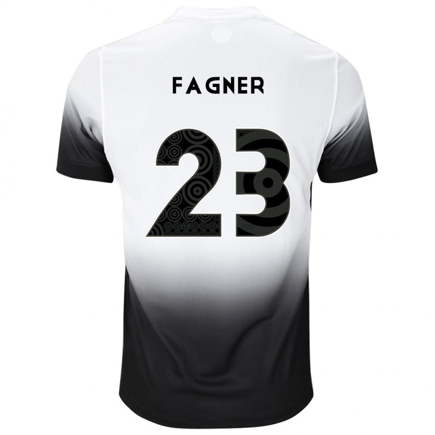 Børn Fagner #23 Hvid Sort Hjemmebane Spillertrøjer 2024/25 Trøje T-Shirt