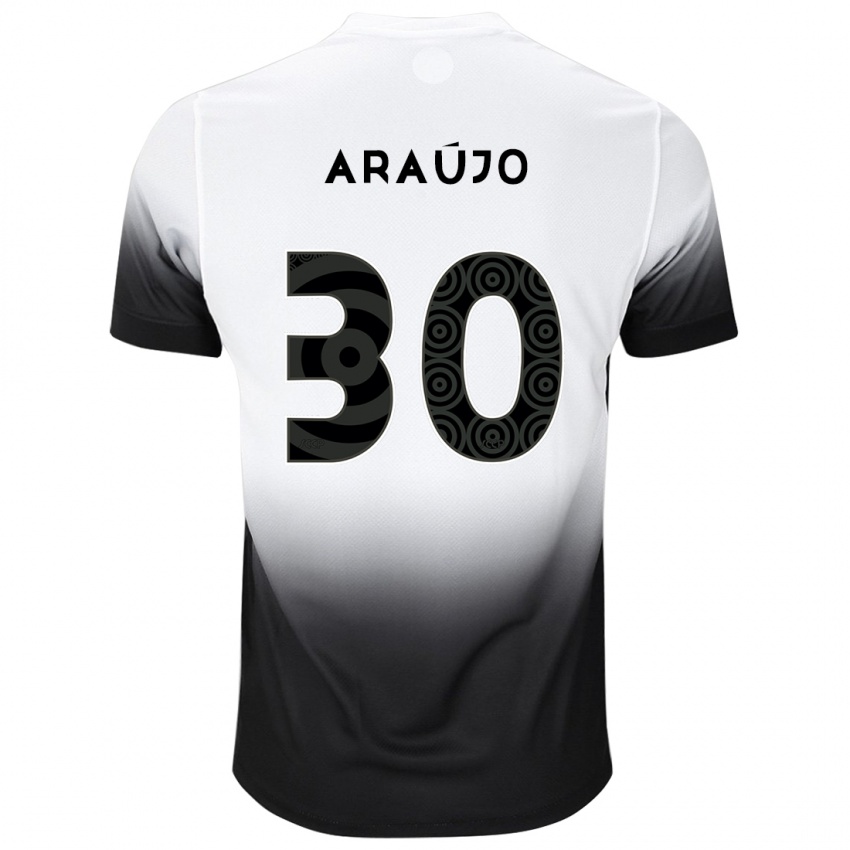 Børn Matheus Araujo #30 Hvid Sort Hjemmebane Spillertrøjer 2024/25 Trøje T-Shirt