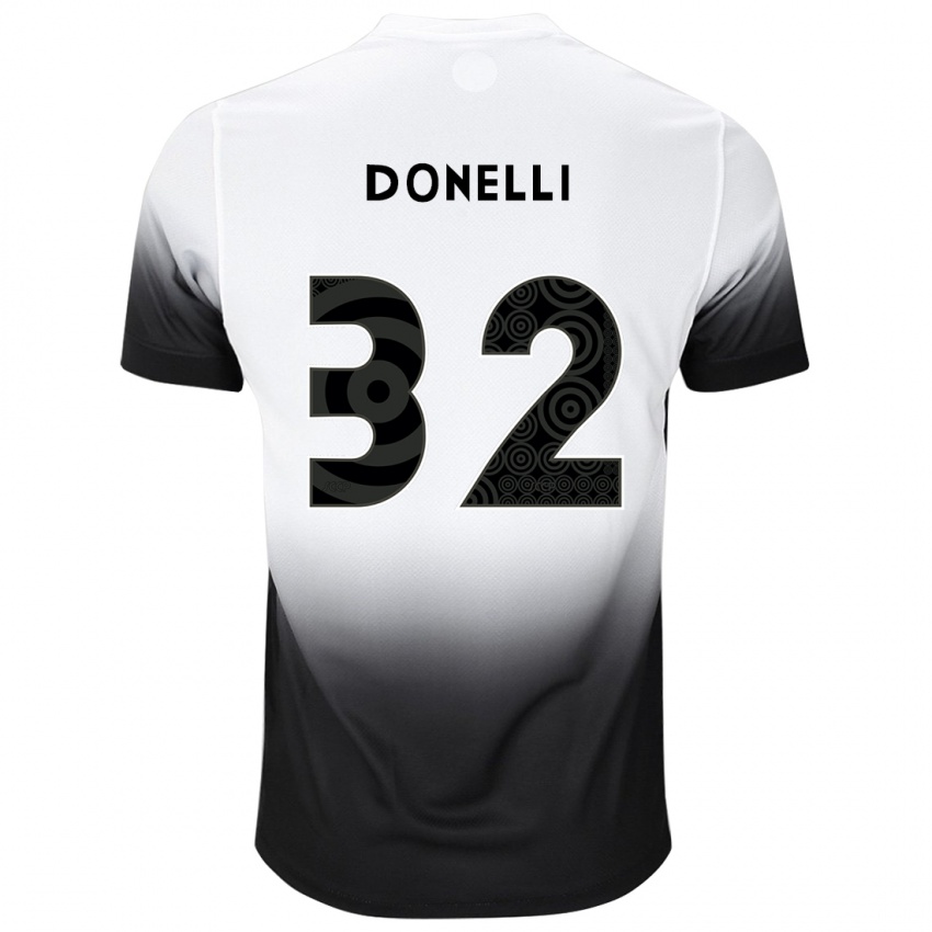 Børn Matheus Donelli #32 Hvid Sort Hjemmebane Spillertrøjer 2024/25 Trøje T-Shirt