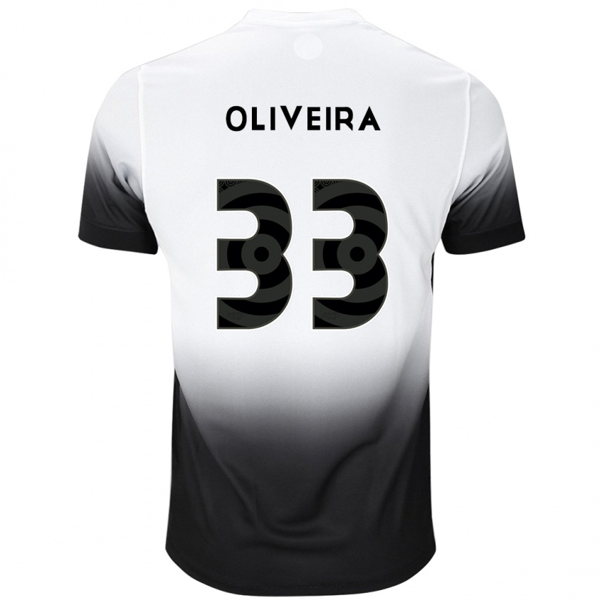 Børn Ruan Oliveira #33 Hvid Sort Hjemmebane Spillertrøjer 2024/25 Trøje T-Shirt