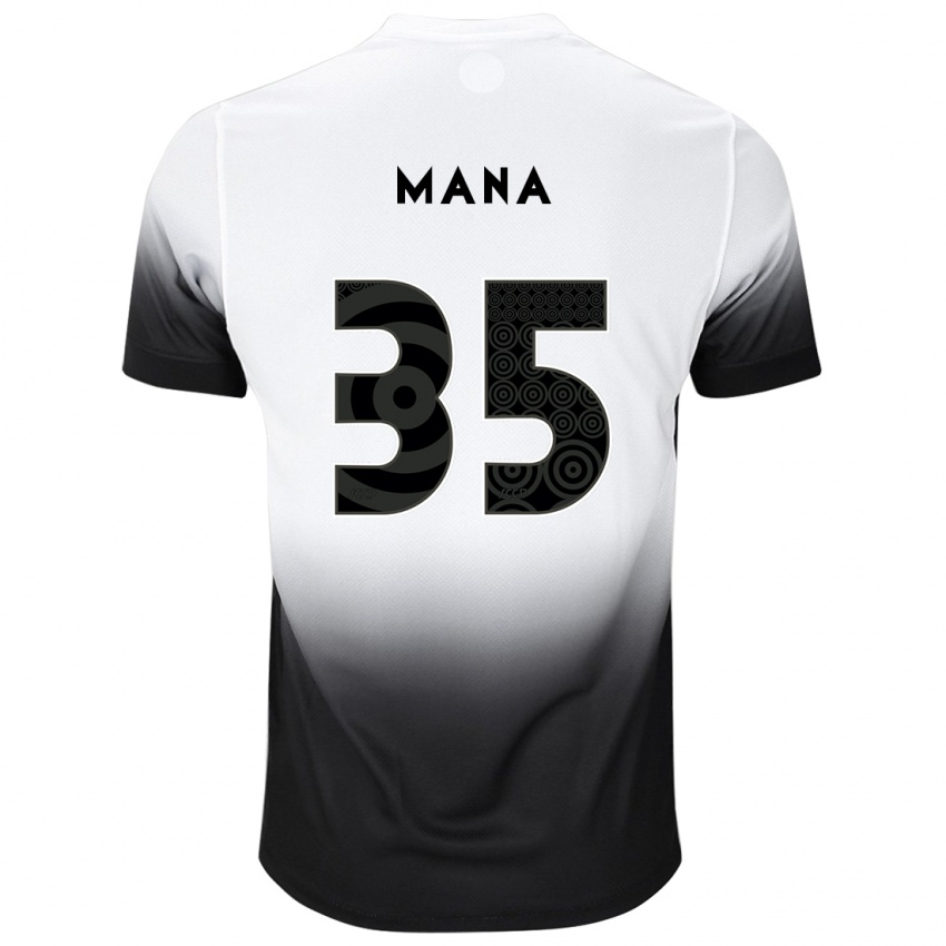 Børn Leo Mana #35 Hvid Sort Hjemmebane Spillertrøjer 2024/25 Trøje T-Shirt