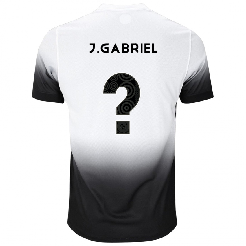 Børn João Gabriel #6 Hvid Sort Hjemmebane Spillertrøjer 2024/25 Trøje T-Shirt