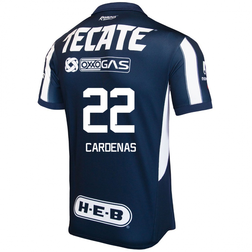 Børn Luis Cárdenas #22 Blå Rød Hvid Hjemmebane Spillertrøjer 2024/25 Trøje T-Shirt