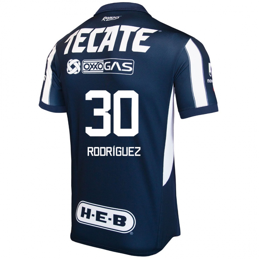 Børn Jorge Rodríguez #30 Blå Rød Hvid Hjemmebane Spillertrøjer 2024/25 Trøje T-Shirt