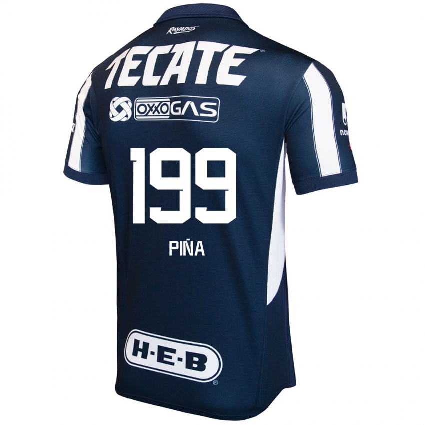 Børn Ricardo Piña #199 Blå Rød Hvid Hjemmebane Spillertrøjer 2024/25 Trøje T-Shirt