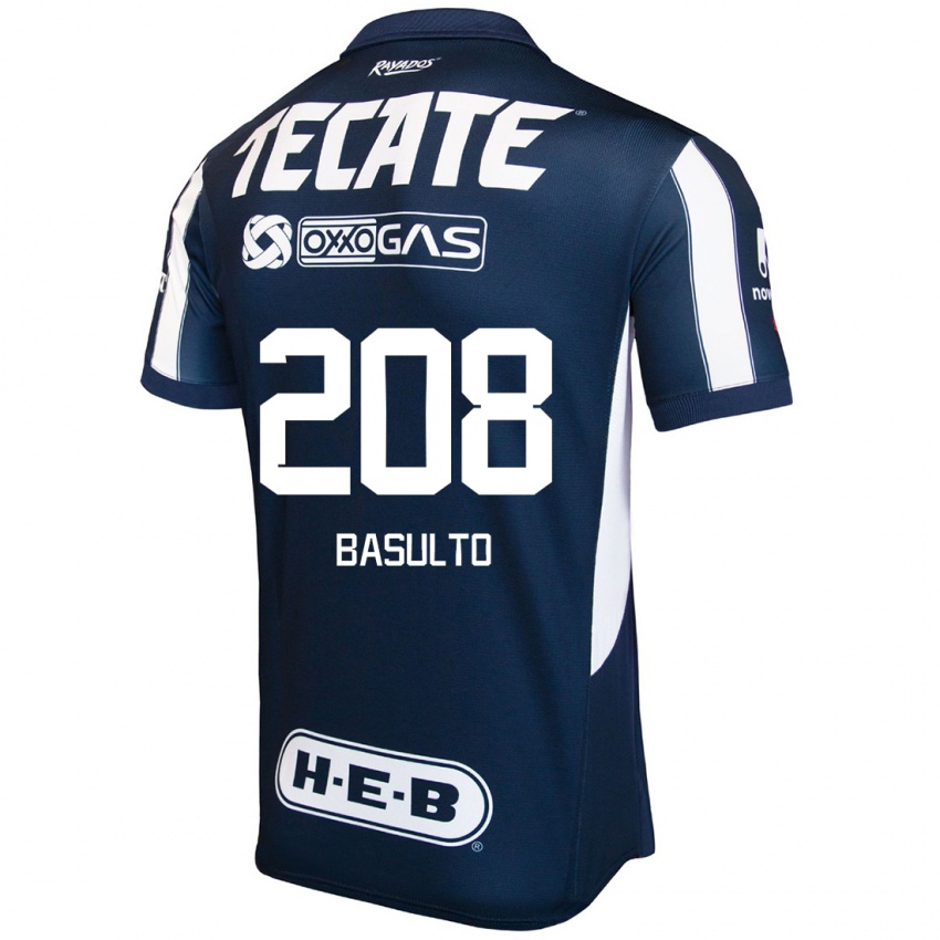 Børn Luis Basulto #208 Blå Rød Hvid Hjemmebane Spillertrøjer 2024/25 Trøje T-Shirt