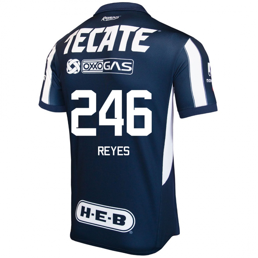 Børn Cristian Reyes #246 Blå Rød Hvid Hjemmebane Spillertrøjer 2024/25 Trøje T-Shirt