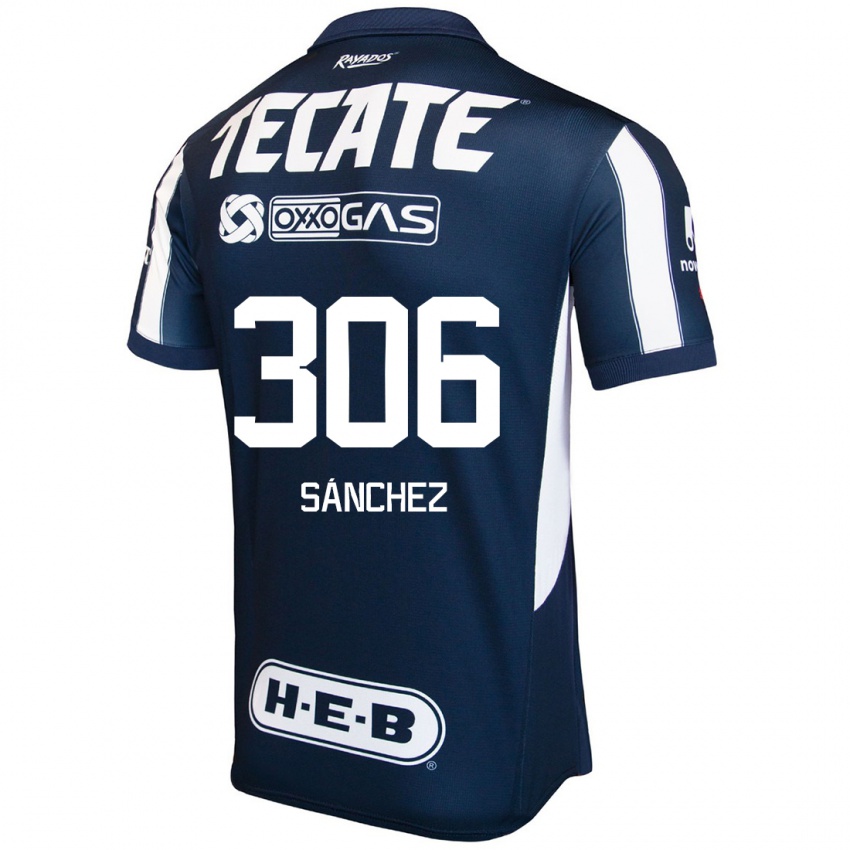 Børn Jorge Sánchez #306 Blå Rød Hvid Hjemmebane Spillertrøjer 2024/25 Trøje T-Shirt