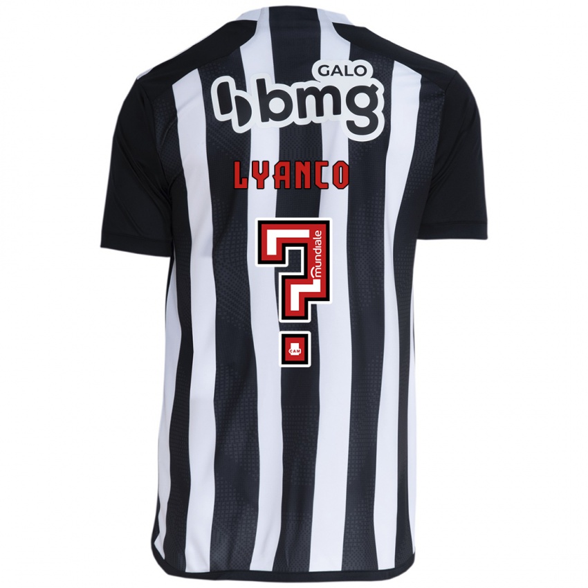 Børn Lyanco #0 Hvid Sort Hjemmebane Spillertrøjer 2024/25 Trøje T-Shirt