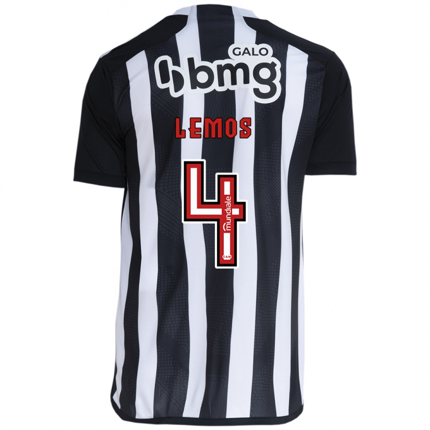 Børn Mauricio Lemos #4 Hvid Sort Hjemmebane Spillertrøjer 2024/25 Trøje T-Shirt