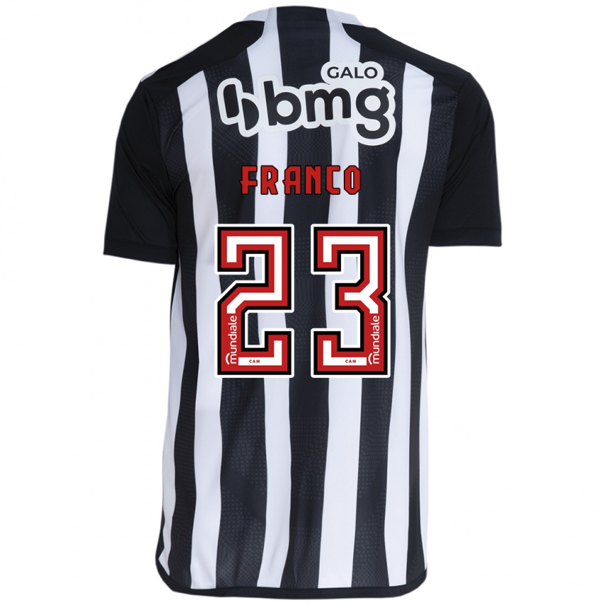 Børn Alan Franco #23 Hvid Sort Hjemmebane Spillertrøjer 2024/25 Trøje T-Shirt