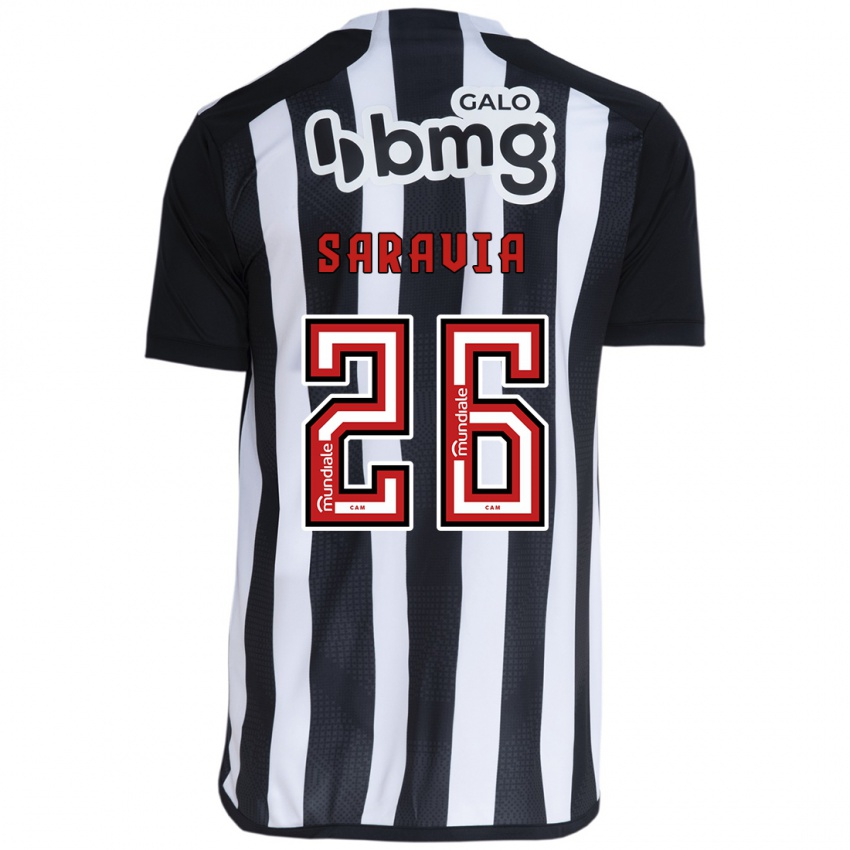 Børn Renzo Saravia #26 Hvid Sort Hjemmebane Spillertrøjer 2024/25 Trøje T-Shirt