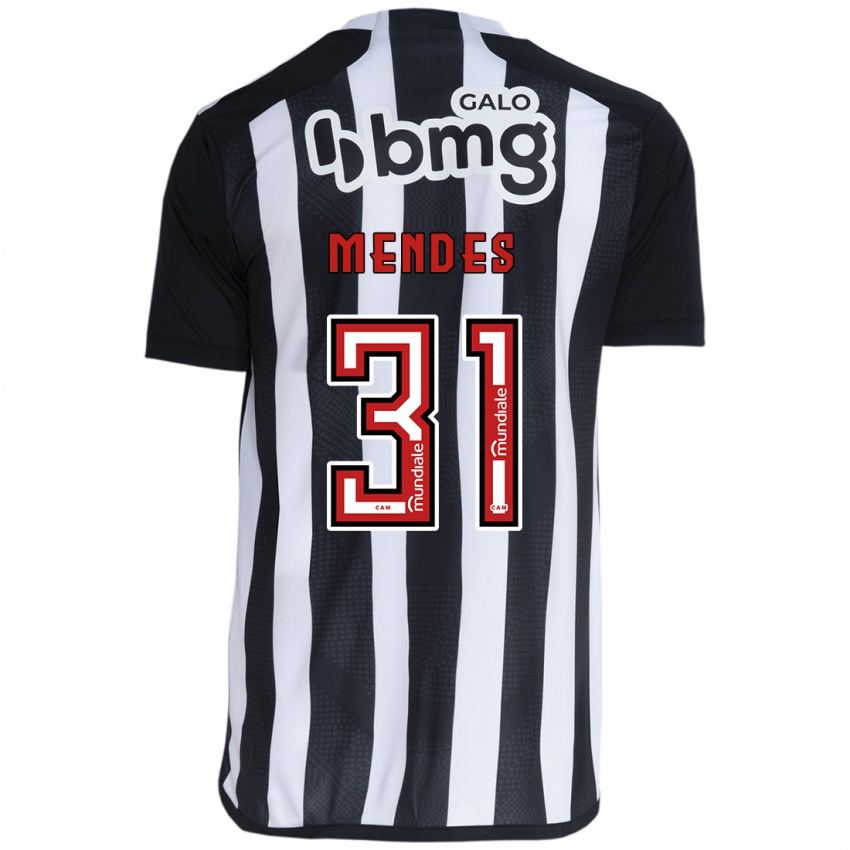 Børn Matheus Mendes #31 Hvid Sort Hjemmebane Spillertrøjer 2024/25 Trøje T-Shirt