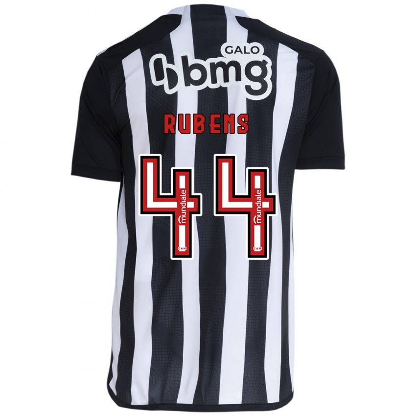 Børn Rubens #44 Hvid Sort Hjemmebane Spillertrøjer 2024/25 Trøje T-Shirt