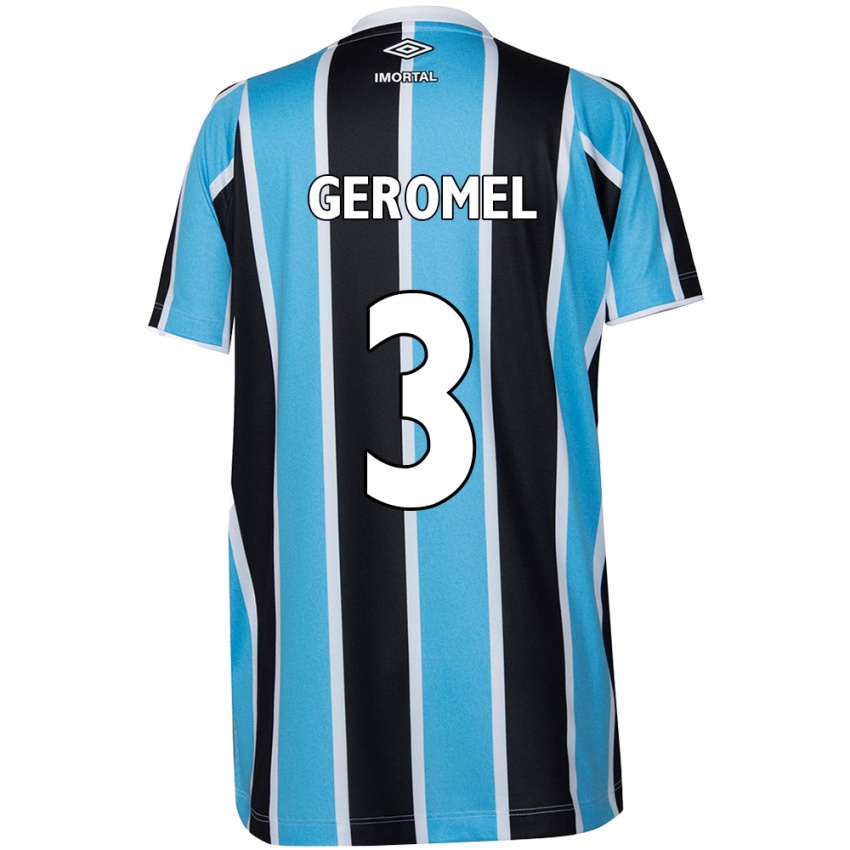 Børn Pedro Geromel #3 Blå Sort Hvid Hjemmebane Spillertrøjer 2024/25 Trøje T-Shirt