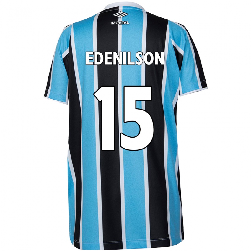 Børn Edenilson #15 Blå Sort Hvid Hjemmebane Spillertrøjer 2024/25 Trøje T-Shirt