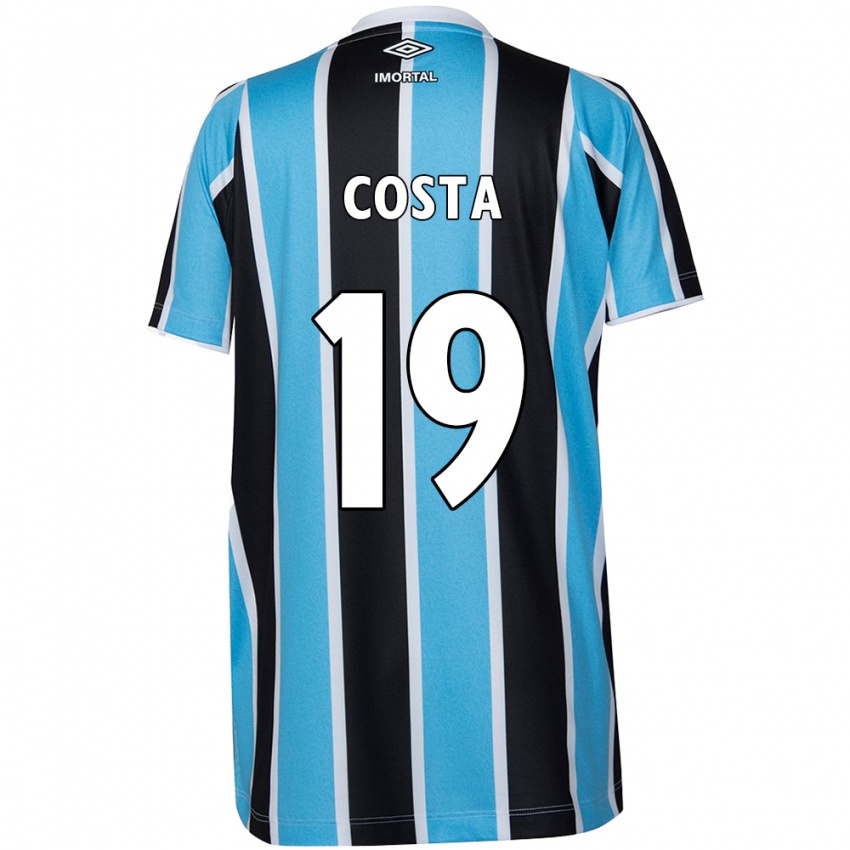 Børn Diego Costa #19 Blå Sort Hvid Hjemmebane Spillertrøjer 2024/25 Trøje T-Shirt