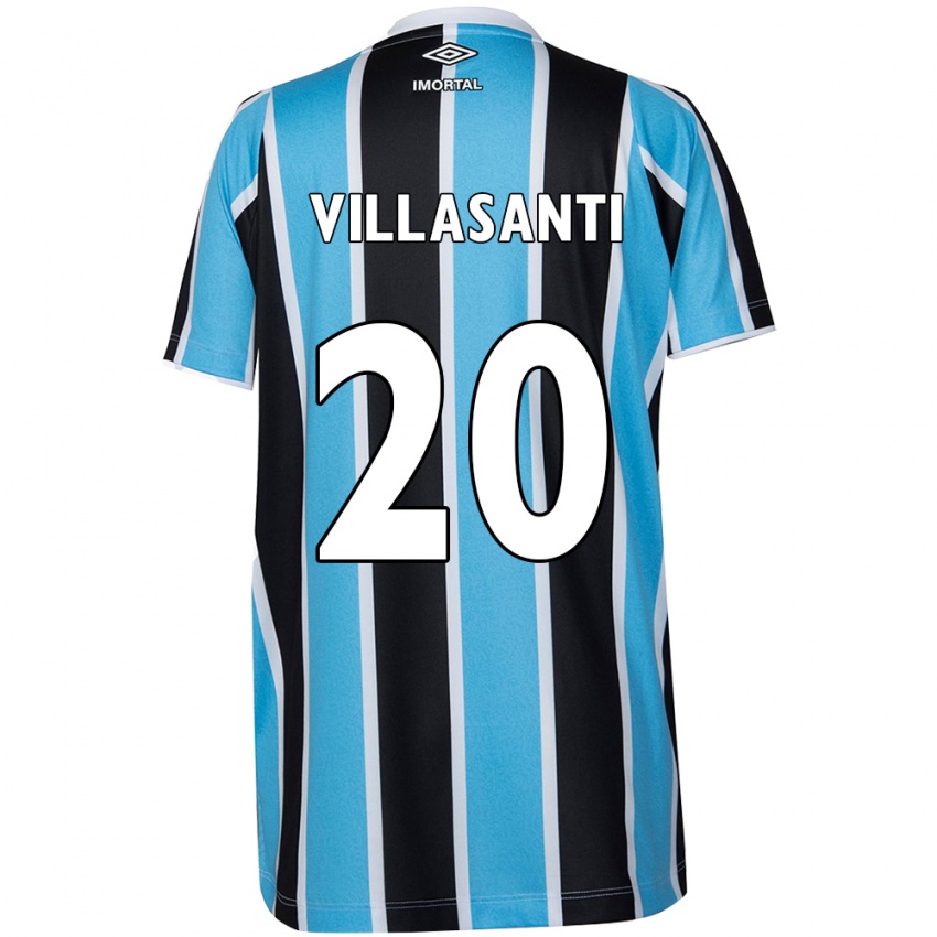 Børn Mathías Villasanti #20 Blå Sort Hvid Hjemmebane Spillertrøjer 2024/25 Trøje T-Shirt