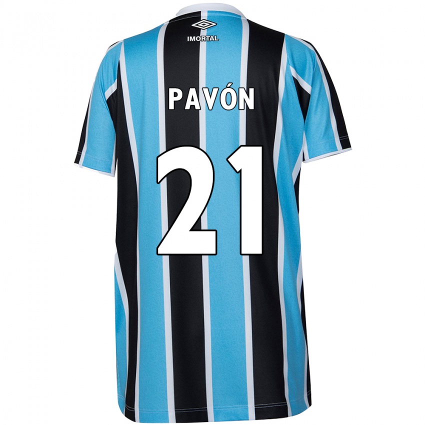 Børn Cristian Pavon #21 Blå Sort Hvid Hjemmebane Spillertrøjer 2024/25 Trøje T-Shirt