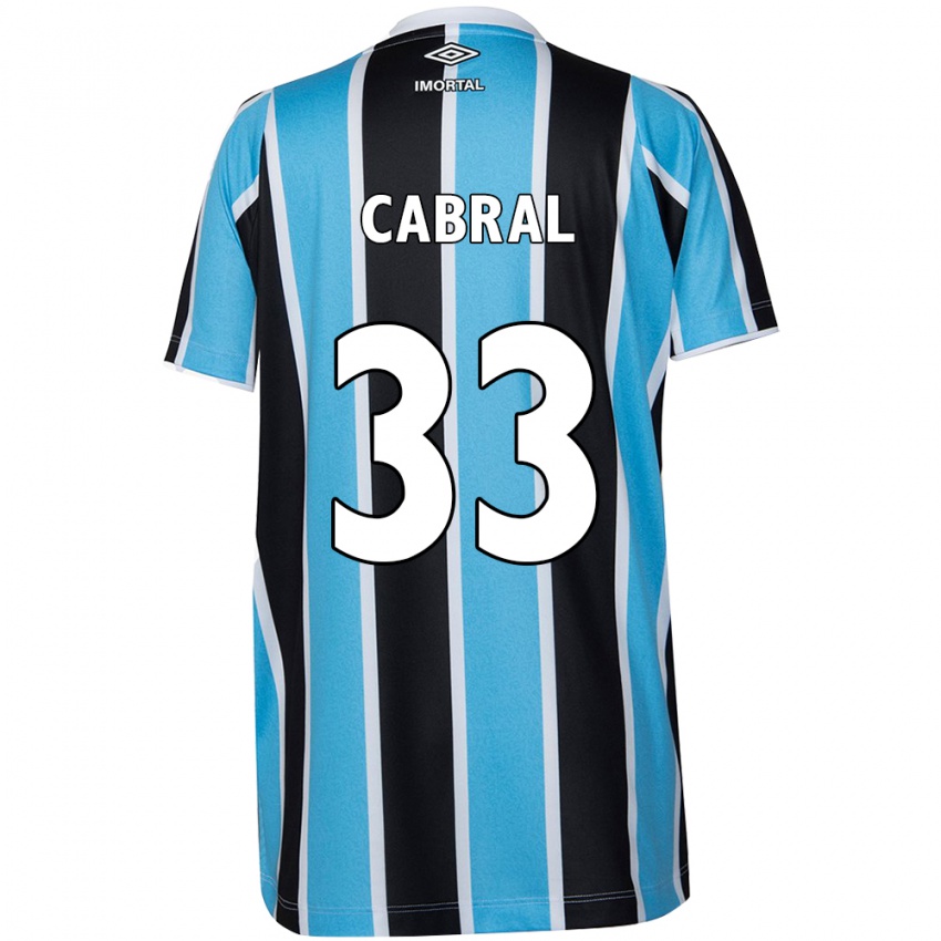 Børn Rafael Cabral #33 Blå Sort Hvid Hjemmebane Spillertrøjer 2024/25 Trøje T-Shirt