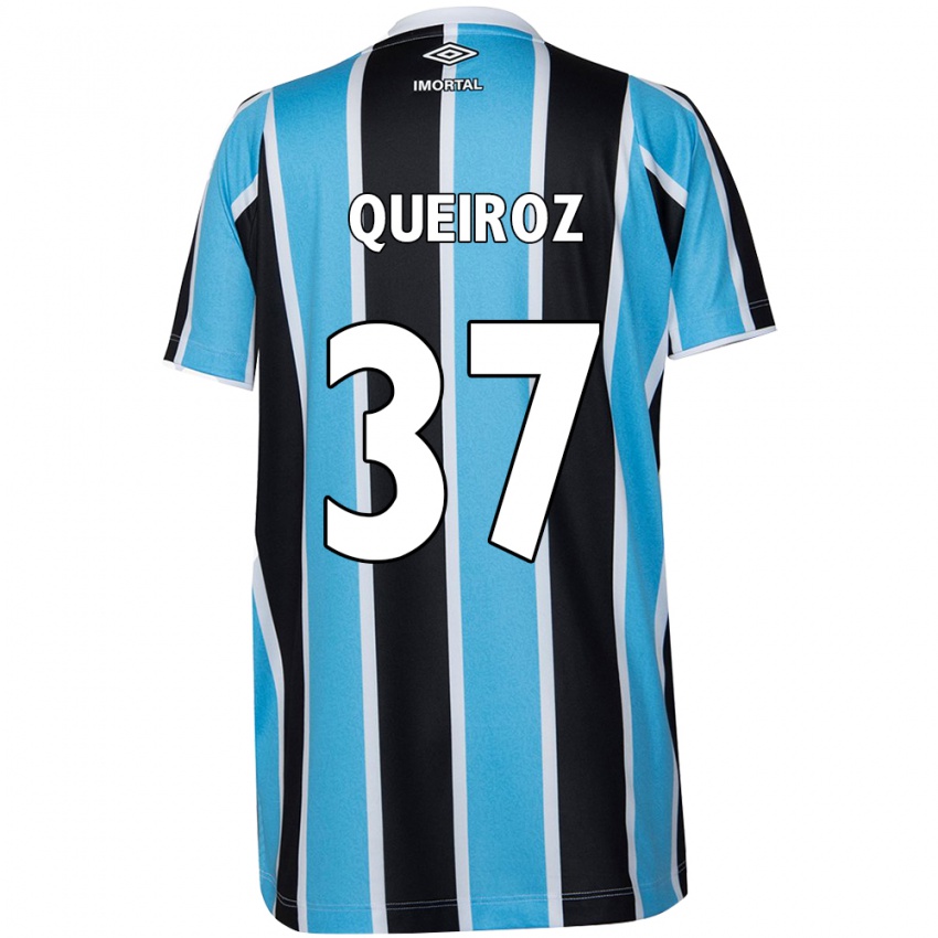 Børn Du Queiroz #37 Blå Sort Hvid Hjemmebane Spillertrøjer 2024/25 Trøje T-Shirt